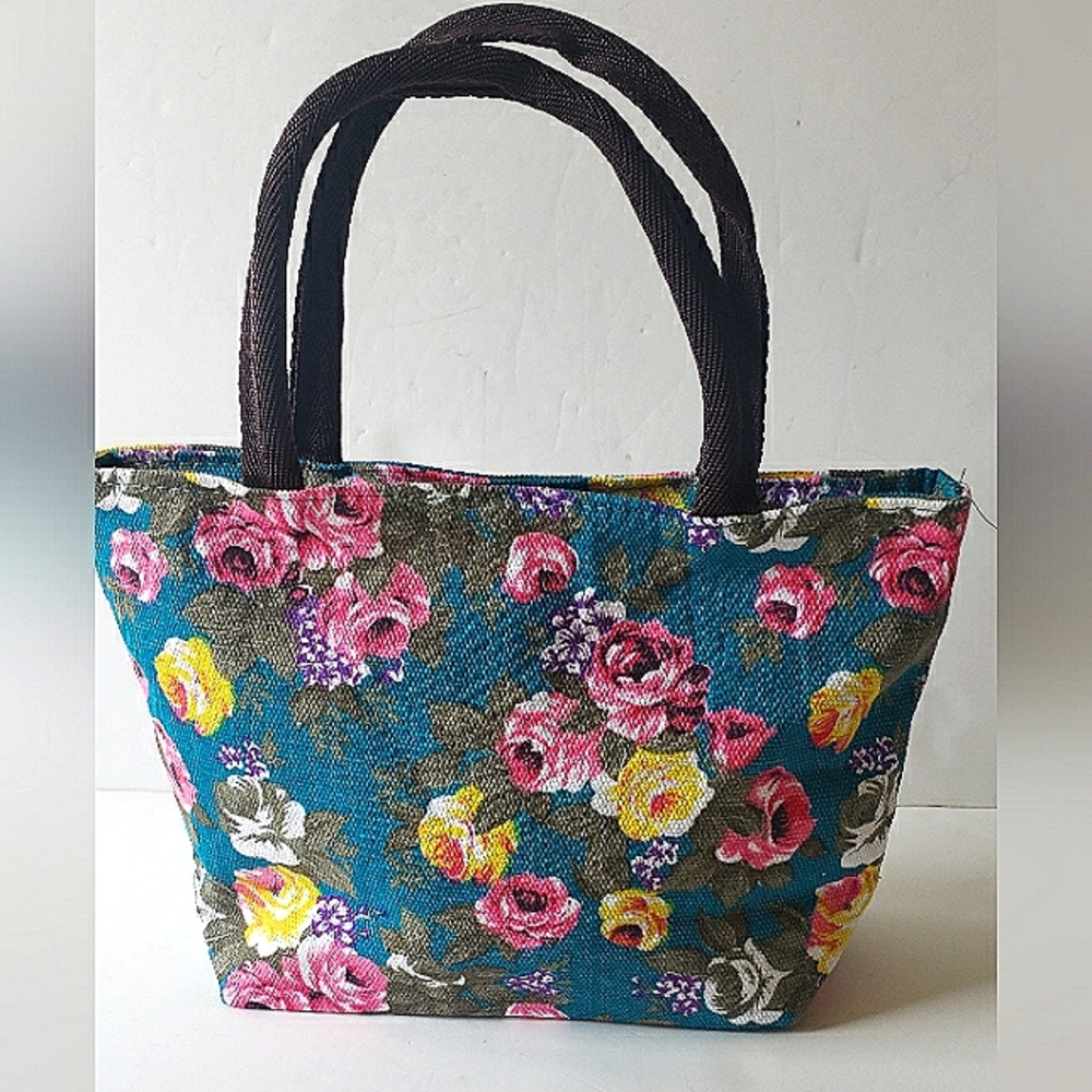 Floral print canvas tote, NWOT